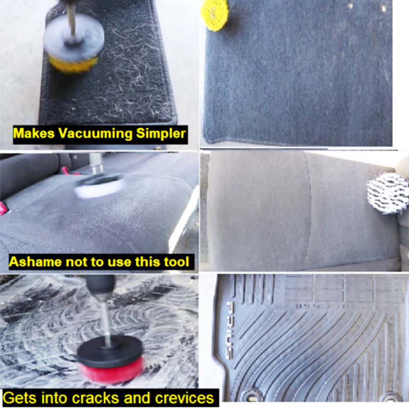 DURAFORCE 4x Car Detailing For Drill Brush Wheel Tire Rim Scrub Brush Wheel Cleaning Brush