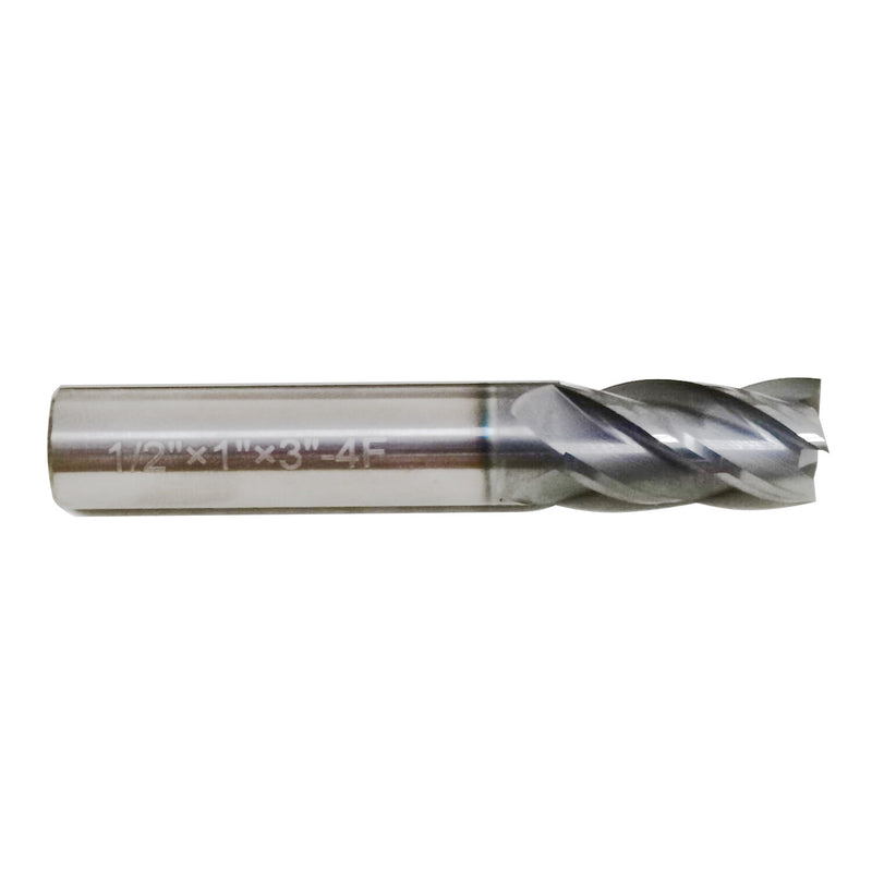 DURAFORCE 5 PCS 1/2 Inch 4 Flute Carbide End Mill Regular Length TiALN Coated