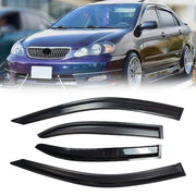 DURAFORCE WAVY 3D STYLE WINDOW VISOR VENT SHADE FOR 2003-2008 TOYOTA COROLLA