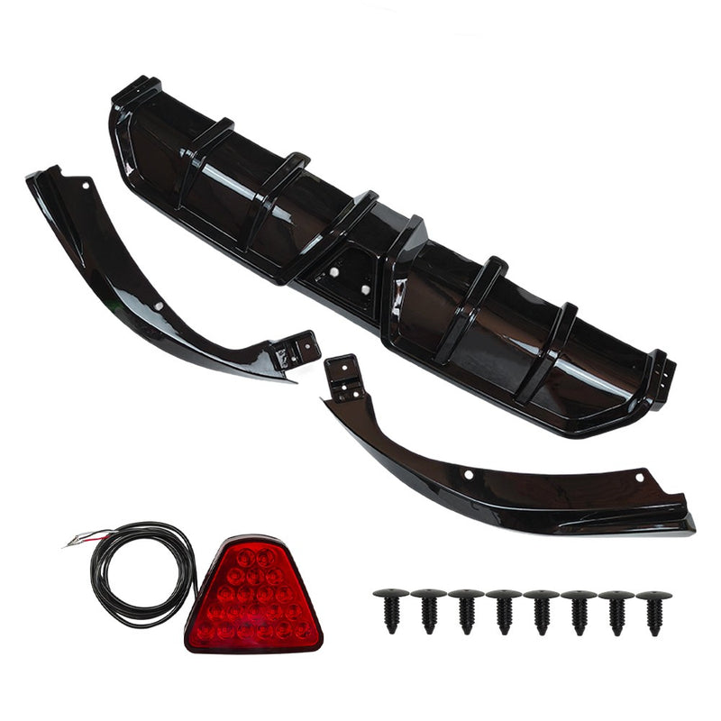 DURAFORCE For 2016-21 Civic Sedan Gloss Black DIffuser Kit W/ LED Light