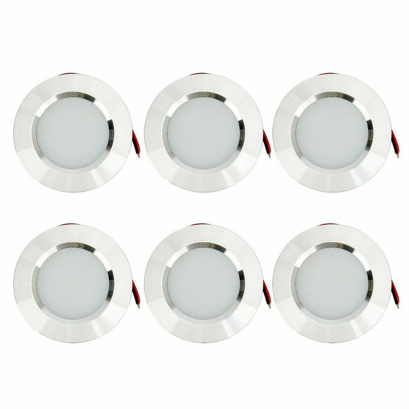 DURAFORCE 6X 12V LED Lights Recessed Ceiling light For RV Camper Interior Cool White 6400K