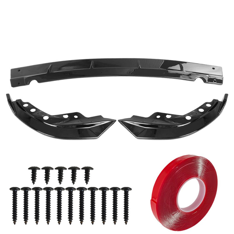 DURAFORCE For BMW G20 330i M340i M Sport 2019-22 GT Style Gloss Black Front Bumper Lip Kit