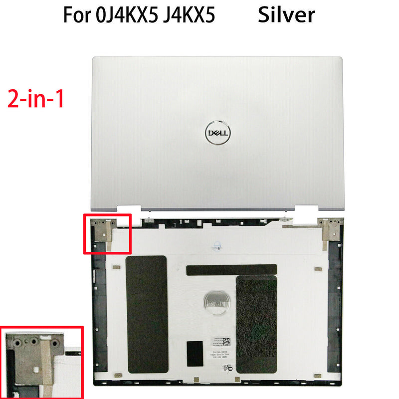 DURAFORCE New 2-in-1 0J4KX5 Sliver Lid Back Cover Top For Dell Inspiron 13 7000 7300 7306
