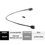 DURAFORCE New For Corsair 4Pin RGB to Standard ARGB 3-Pin 5V 25cm Adapter Connector US