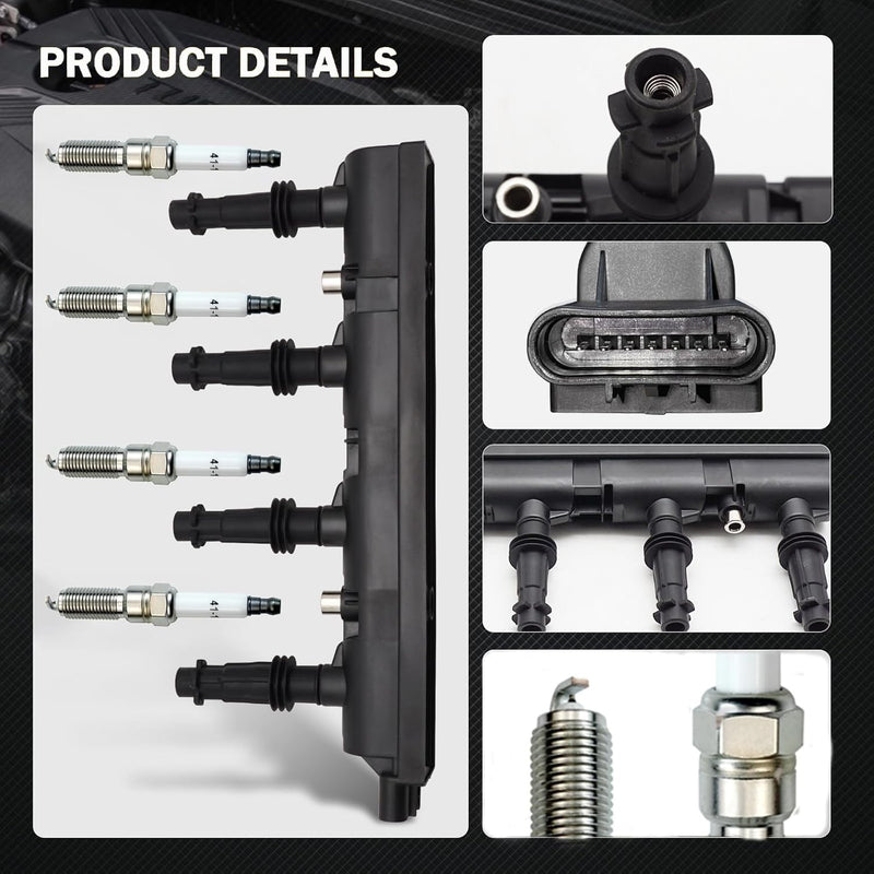 DURAFORCE UF669 Ignition Coil & Spark Plug For 11-20 Chevy Cruze Sonic Trax Buick Encore