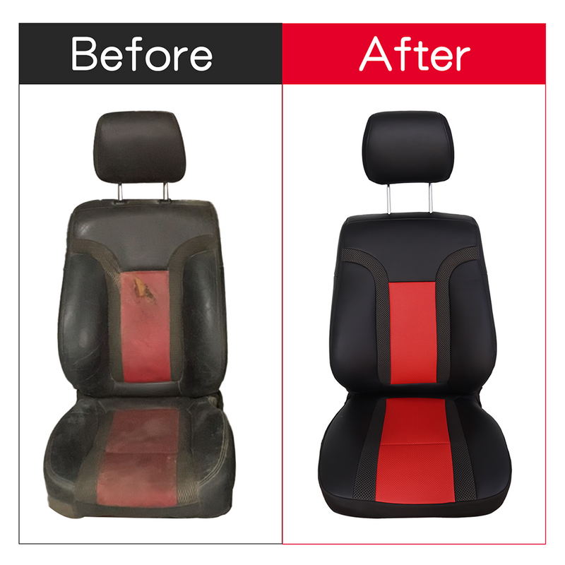 DURAFORCE Driver Leather Seat Cover For 2010 - 2014 Ford F150 Raptor SVT Black & Red Syn.