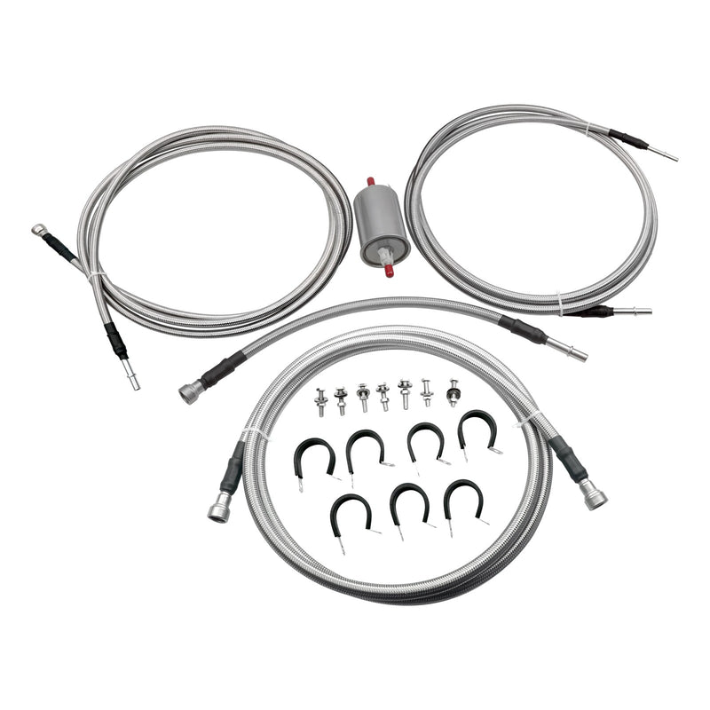 DURAFORCE Flexible Stainless Steel Braided Fuel Line Kit For Chevrolet Silverado 1500 2500