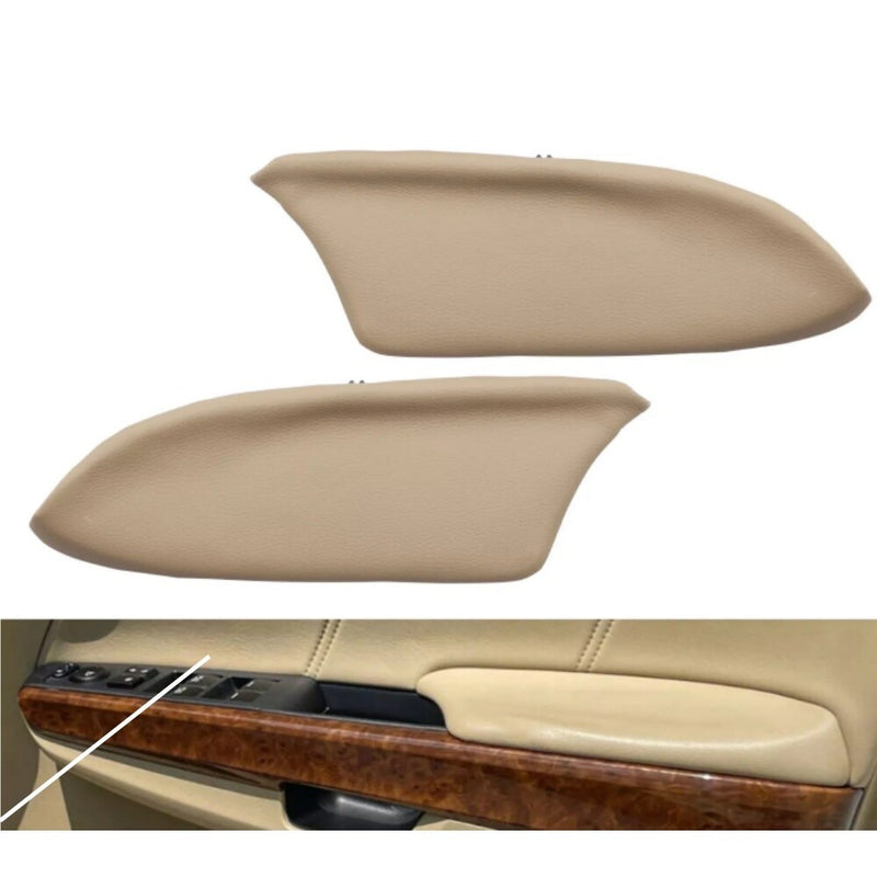 DURAFORCE Pair Fit For Honda Accord 2008-12 Door Panels Armrest Cover Leather Beige LH +RH