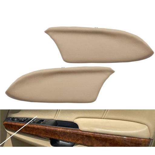 DURAFORCE Pair Fit For Honda Accord 2008-12 Door Panels Armrest Cover Leather Beige LH +RH