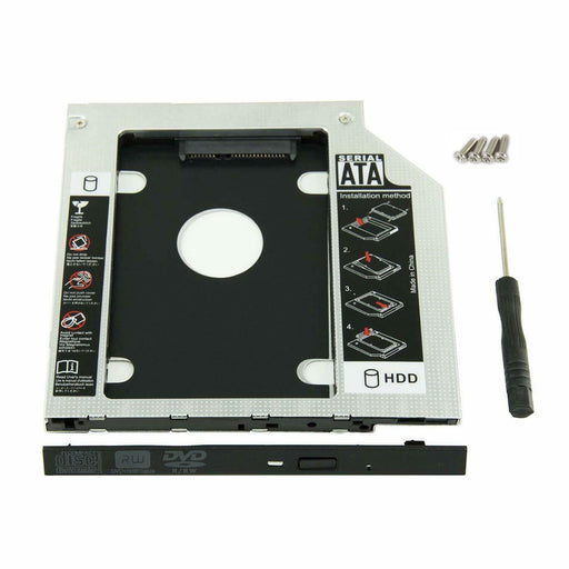 DURAFORCE 9.5mm Universal For SATA 2nd HDD SSD Hard Drive Caddy CD/DVD-ROM Optical Bay US
