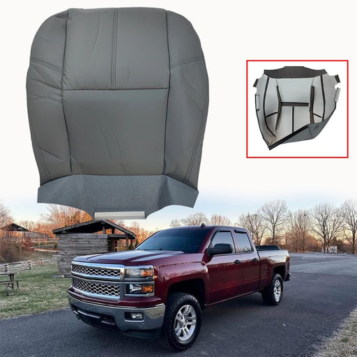 DURAFORCE For 2007-2014 Chevy Tahoe Silverado Driver Side Bottom Leather Seat Cover Gray