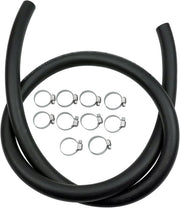 DURAFORCE 5/8" 16mm Fuel Line Hose Push Lock NBR Rubber SAE 30R7 5FT 300PSI with 10 Clamps
