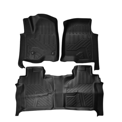 DURAFORCE Fit For Chevy Silverado /GMC Sierra Crew Cab 2019-2025 Weather Liner Floor Mats