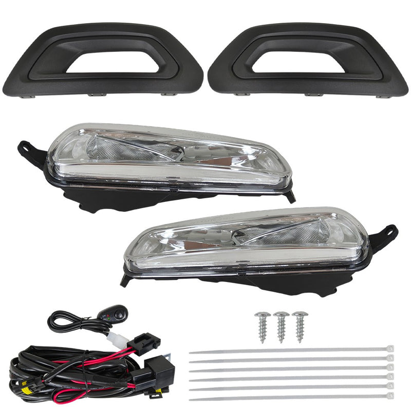 DURAFORCE Left & Right Fog Lights W/Bezels Covers+Bulbs+Wiring For Ford Transit 2020-2024