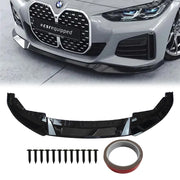 DURAFORCE FOR 21-25 BMW G26 M440i i4 M50 GRAN COUPE 3D STYLE GLOSS BLACK FRONT BUMPER LIP