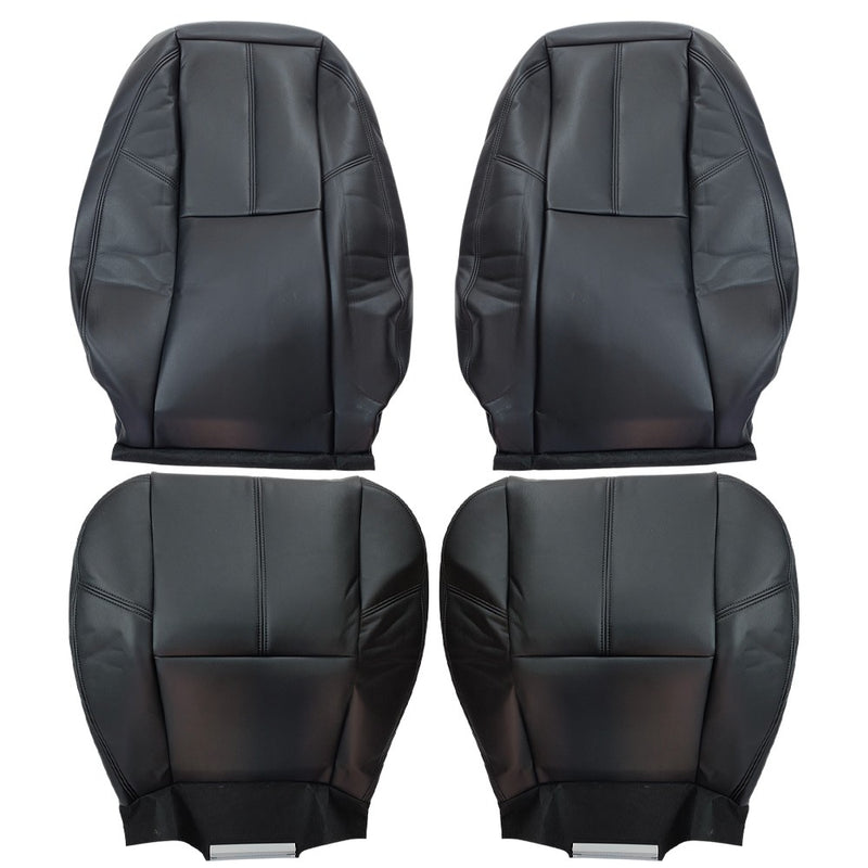 DURAFORCE Driver Passenger Leather Seat Cover Black For Chevy Silverado 1500 2500 2007-14