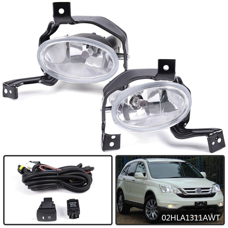 DURAFORCE Left+Right Front Bumper Fog Lights+Switch+Wiring For 2010-2011 Honda CR-V CRV