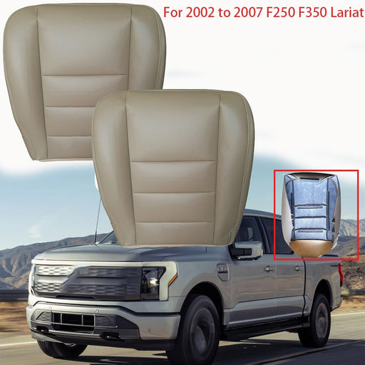 DURAFORCE Driver & Passenger Bottom Leather Seat Cover For Ford F250 Super Duty 2002-2007