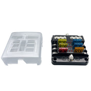 DURAFORCE 6Way Car Boot Power Distribution 12/24V Blade Fuse Holder Box Block Panel Board