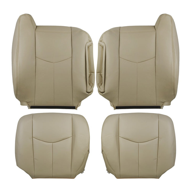 DURAFORCE For 2003 - 2006 Chevy Tahoe GMC Yukon Driver & Passenger Leather Seat Cover Tan
