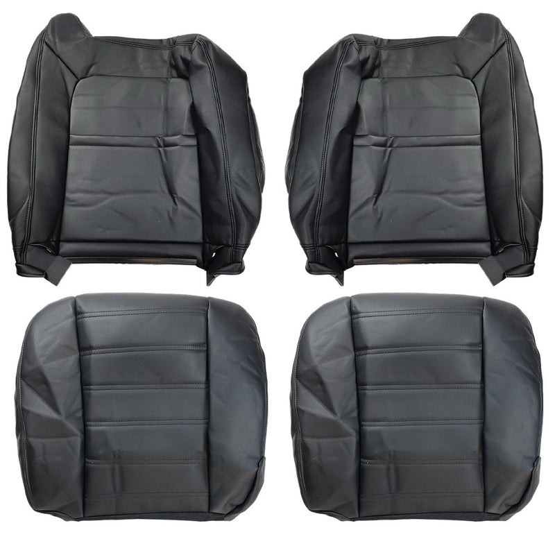 DURAFORCE Front Leather Seat Cover Black For 2003 2004 2005 2006 2007 Hummer H2 SUV SUT