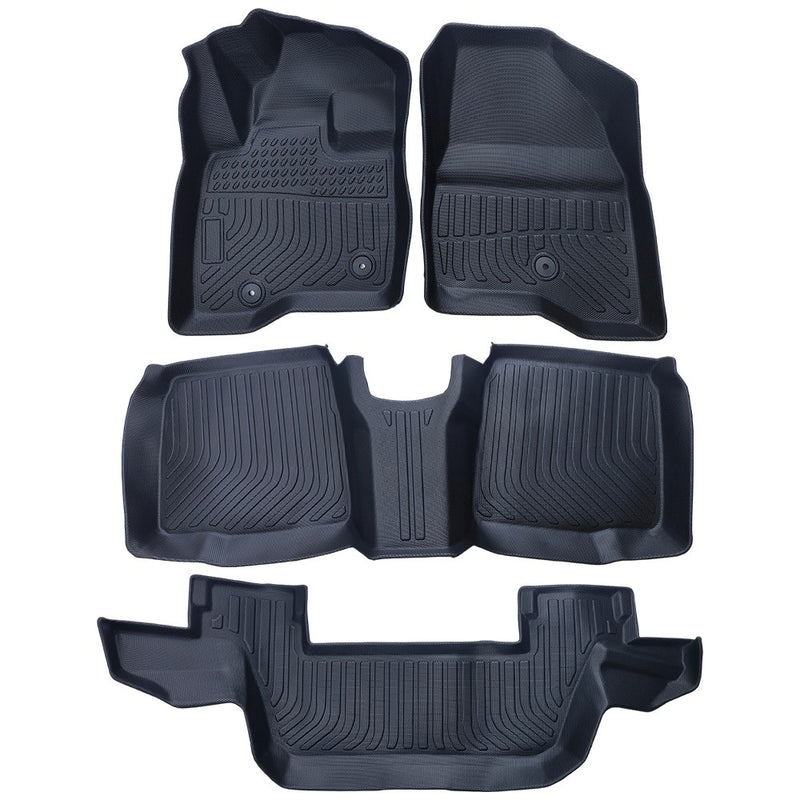 DURAFORCE For 15-19 Ford Explorer 3D Molded Floor Mats Carpet Liner Cover All Weather TPE