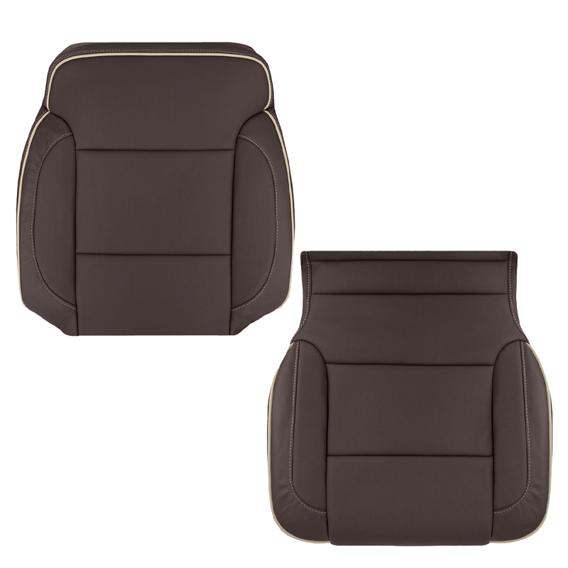 DURAFORCE Driver Leather Seat Cover Brown For 2014 2015-2019 Chevy Silverado HIGH COUNTRY