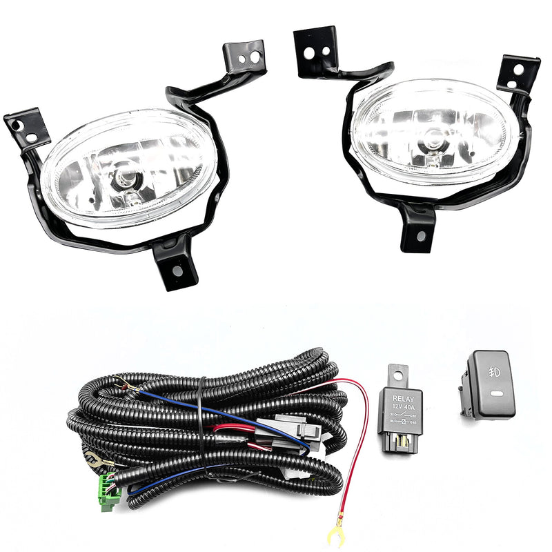 DURAFORCE Left+Right Front Bumper Fog Lights+Switch+Wiring For 2010-2011 Honda CR-V CRV