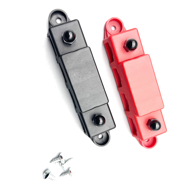 DURAFORCE New Red & Black 5/16" 4 Stud Power Distribution Block -BUSBAR- With Cover