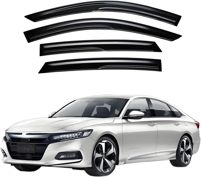 DURAFORCE FOR 2023-25 HONDA ACCORD 11TH GEN BLACK TRIM WINDOW VISOR RAIN GUARD WITH CLIPS