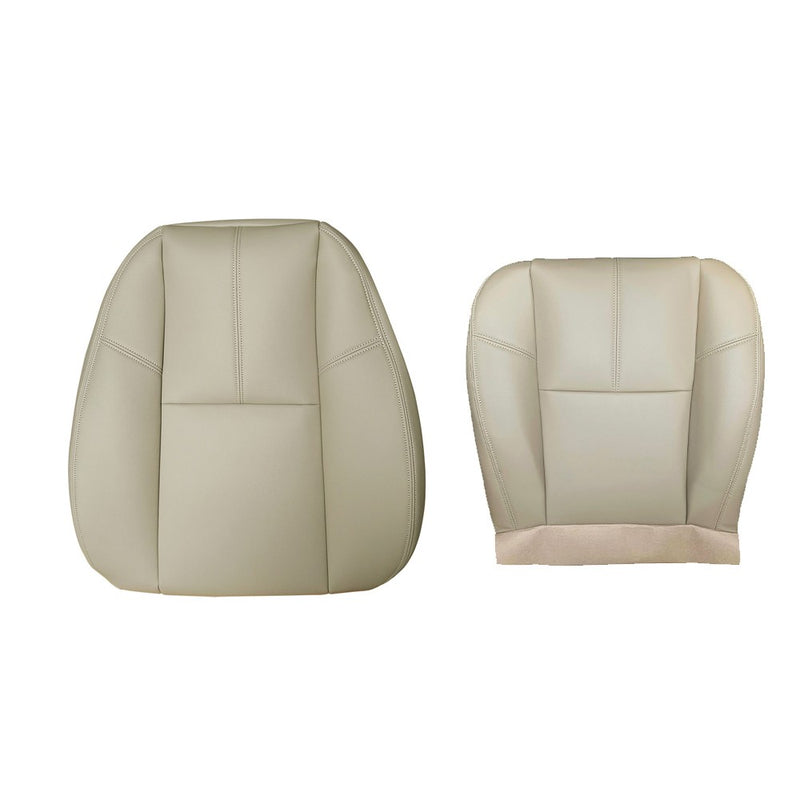 DURAFORCE For 2007-2014 Chevy Silverado Driver Bottom & Top leather seat cover Light Tan
