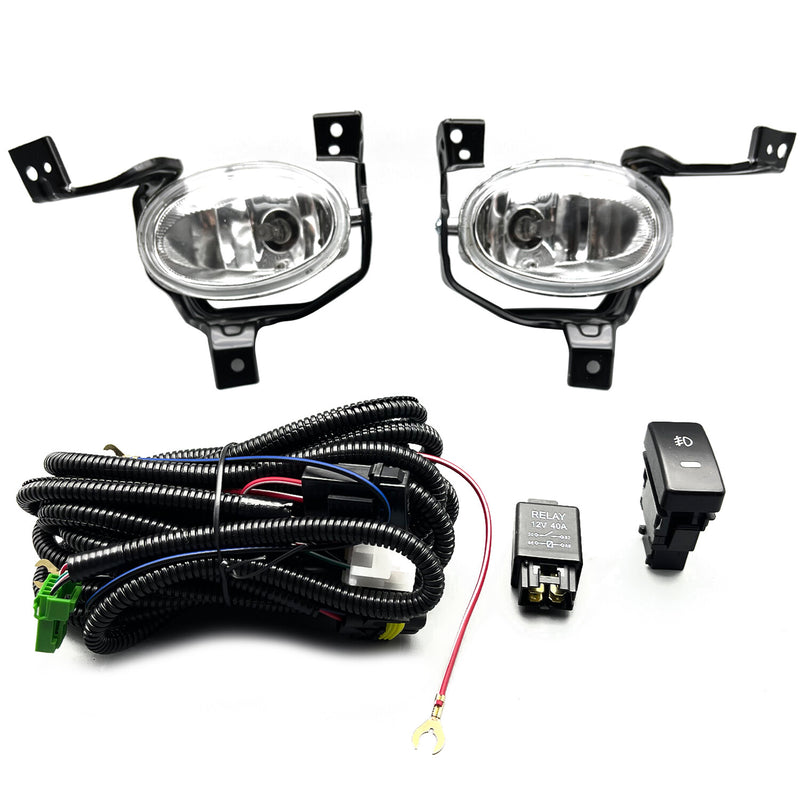 DURAFORCE Left+Right Front Bumper Fog Lights+Switch+Wiring For 2010-2011 Honda CR-V CRV