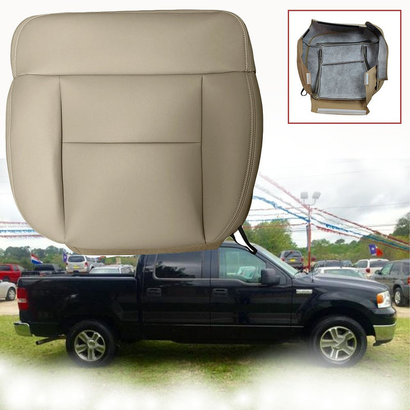 DURAFORCE Front Driver Bottom Replacement Leather Seat-Cover Tan For 2004 Ford F150