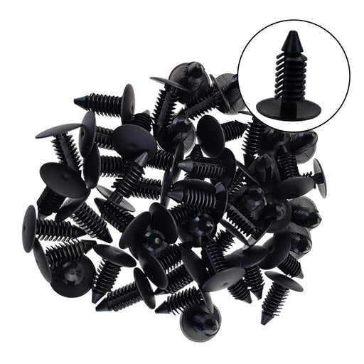 DURAFORCE 50x Bumper Fastener Rivet Clips Fender Shield Retainer Push Pin For Ford