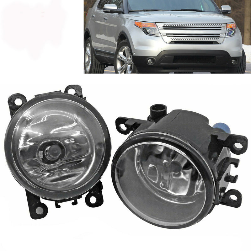 DURAFORCE Clear Lens Pair Bumper Fog Light Lamp For 2011-2015 Ford Explorer Ranger 2.0L