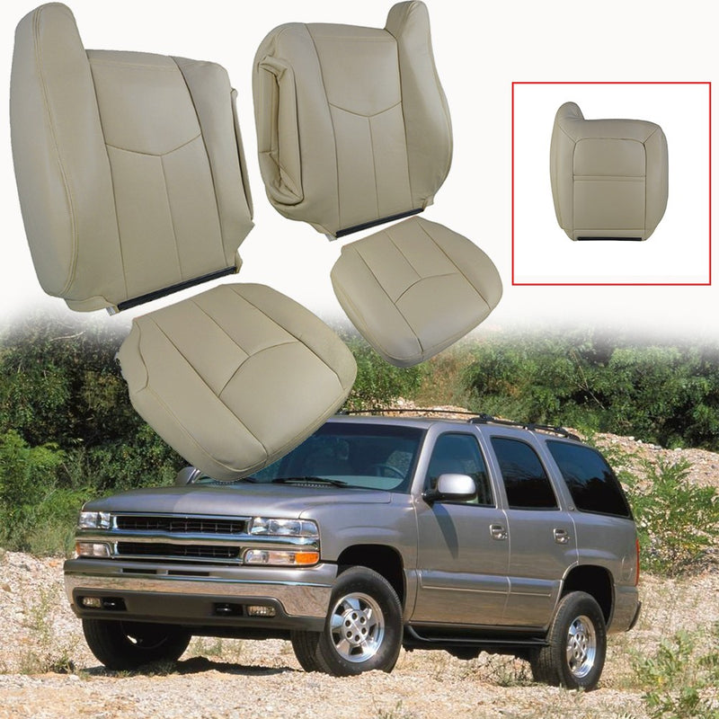 DURAFORCE For 2003 2004-2006 Chevy Tahoe Suburban Driver Passenger Leather Seat cover Tan
