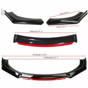 DURAFORCE For Nissan Sentra/ Front Bumper Lip Spoiler Body Kit+Side Skirt Glossy Black