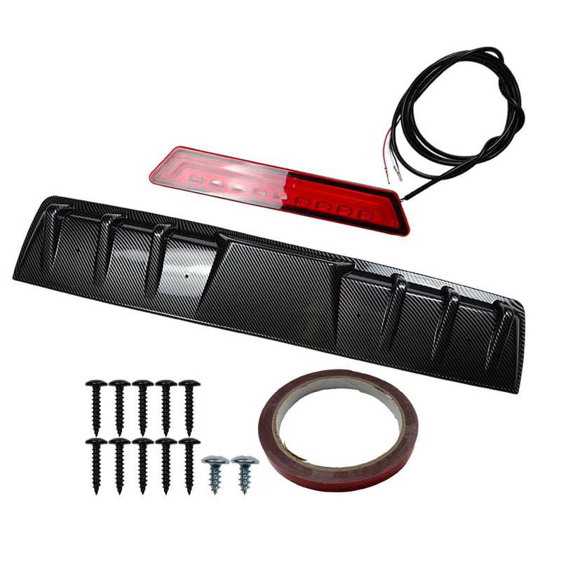 DURAFORCE For Infiniti G35 G37 Sedan Carbon Rear Bumper Diffuser Spoiler w/ LED Tail Light