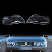 DURAFORCE Left Right Clear Headlight Headlamp Lens Cover For BMW 7 Series E65 E66 2002-05
