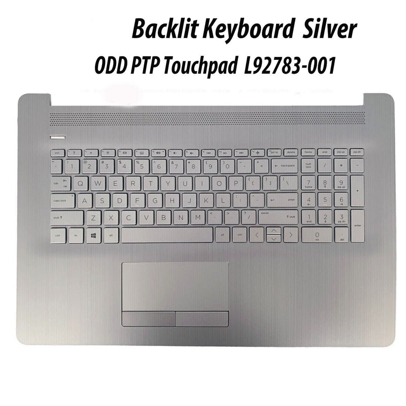 DURAFORCE New Palmrest Backlit Keyboard PTP Touchpad ODD L92783-001 For HP 17-BY 17-CA USA
