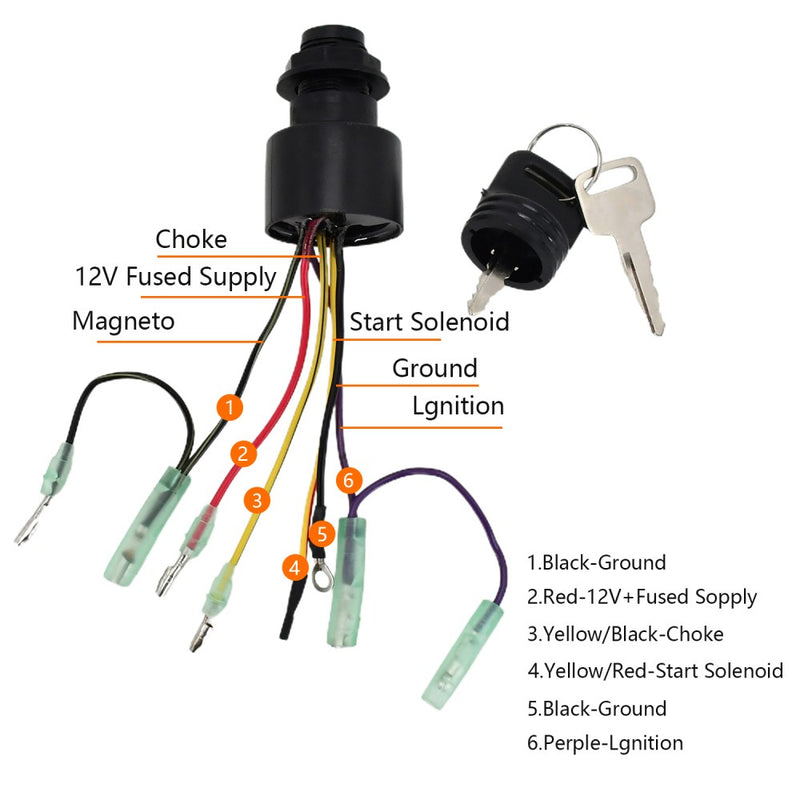 DURAFORCE Boat Ignition Switch with Key for Mercury Mariner Outboard Motor Control Box