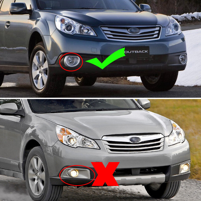 DURAFORCE For 2010-2012 Subaru Outback Front Silver Fog Lights Lamps Cover Trim Ring 2PCS