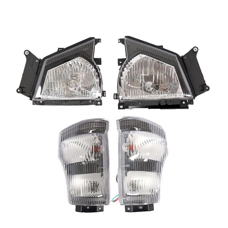 DURAFORCE For 2004-2007 Isuzu NPR NQR, 2006-07 GMC W4500 RH+LH Headlight+Corner Light 4Pcs