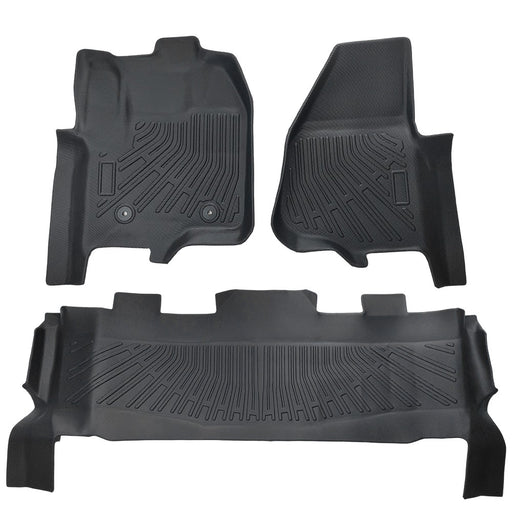 DURAFORCE Floor Mats All Weather For 2012-16 Ford F-250/F-350/F-450 SuperCrew Cab Liners
