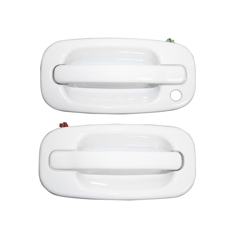DURAFORCE Front Exterior Olympic White Painted Door Handle Set Fit For 1999-2007 Silverado
