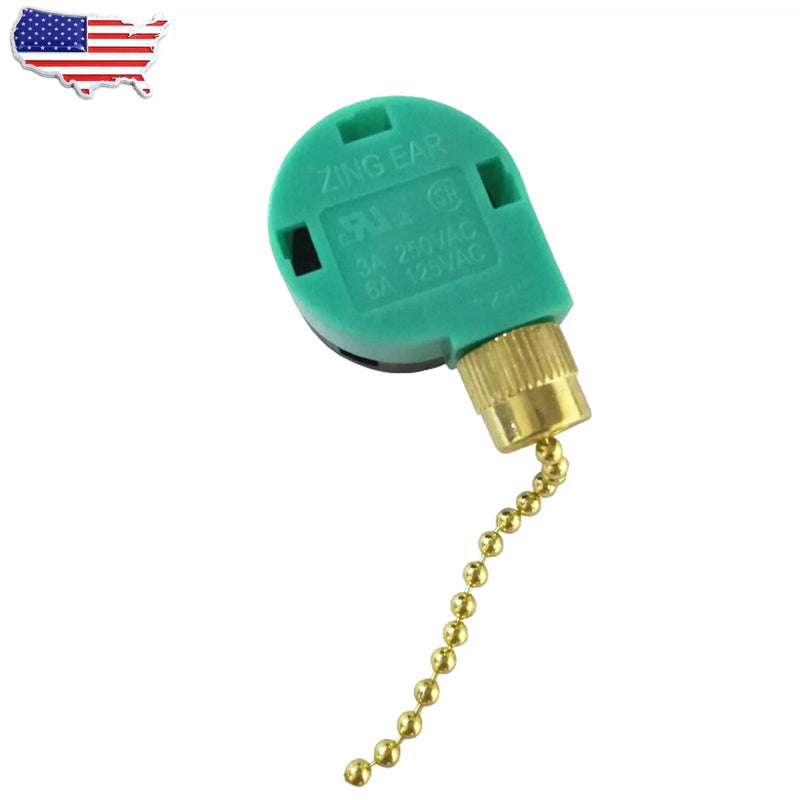 ZE 268S6 Pull Chain Fan Switch 4Wire 3 Speed 6A 125V for Zing Ear