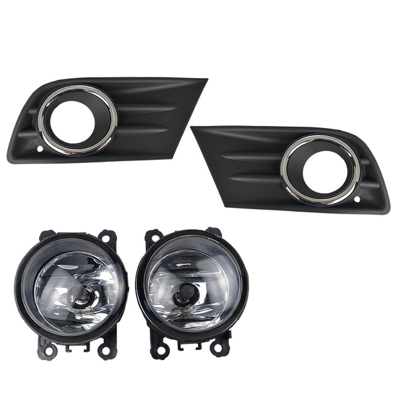 DURAFORCE New A Pair Fog Light W/Cover&Chrome Trim For Honda Pilot 2012-2013-2014-2015 US