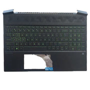 DURAFORCE For HP Pavilion 15-EC 15-EC0003CA 15-EC0013DX Palmrest Keyboard Green Backlit US