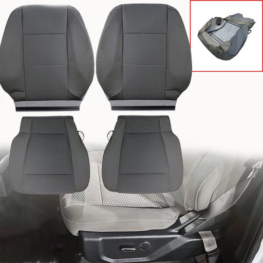 DURAFORCE Driver Passenger Bottom&Top Cloth Seat Cover Gray For 2015-2020 Ford F150 XLT