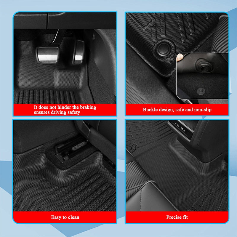 DURAFORCE 4PCS For 2008-2020 Dodge Grand Caravan 2008-2016 Town & Country 3D Floor Mat TPE